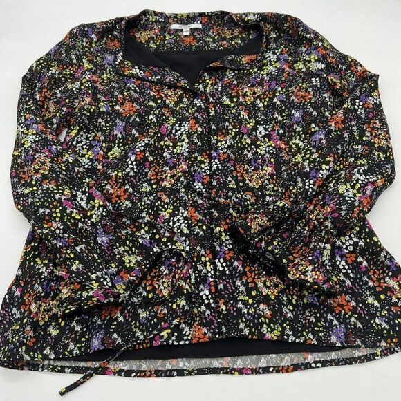Derek Lam 10 Crosby Lurex Floral Silk-blend Bell-sleeve Top In Black Size 4 - Picture 1 of 5